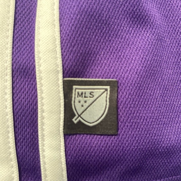 ADIDAS MLS MEN'S ORLANDO CITY SC CLIMALITE 3-STRIPE COACHES POLO, PURPLE - Picture 4 of 7